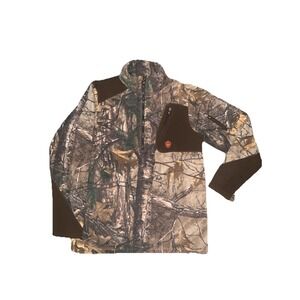 Game Winner Camo Men's Medium Half Zip‎ Pullover Hunting Sweater Outdoor Logo